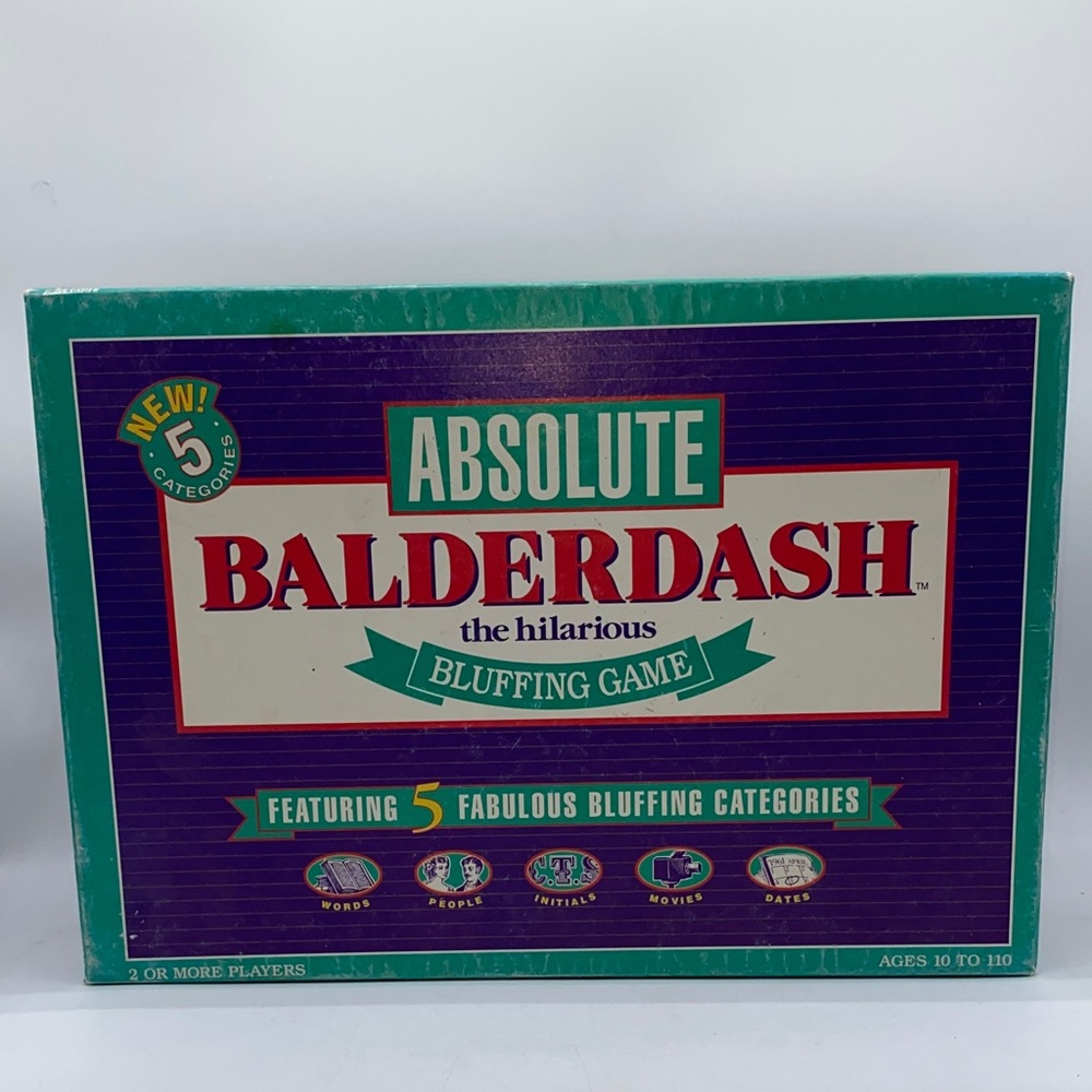Absolute Balderdash The Hilarious Bluffing Board Game- Vintage 1993 Edition